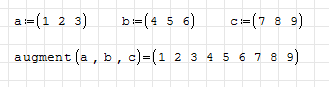 augment() with row vector arguments