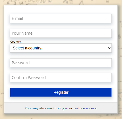 the registration form of the Local Licensing Server