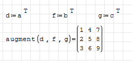 augment() mit Spaltenvektoren als Argumente