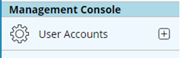 der Menüeintrag User Accounts mit der Schaltfläche +