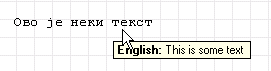 Información emergente con el texto en inglés
