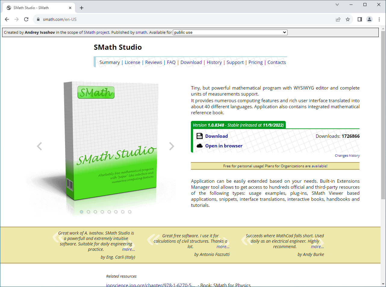 Página de inicio de smath.com