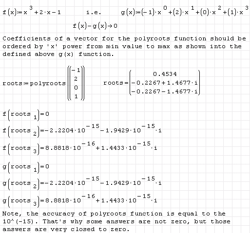 пример polyroots()