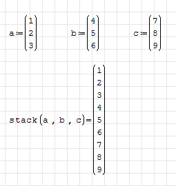 stack() с аргументами-векторами-столбцами